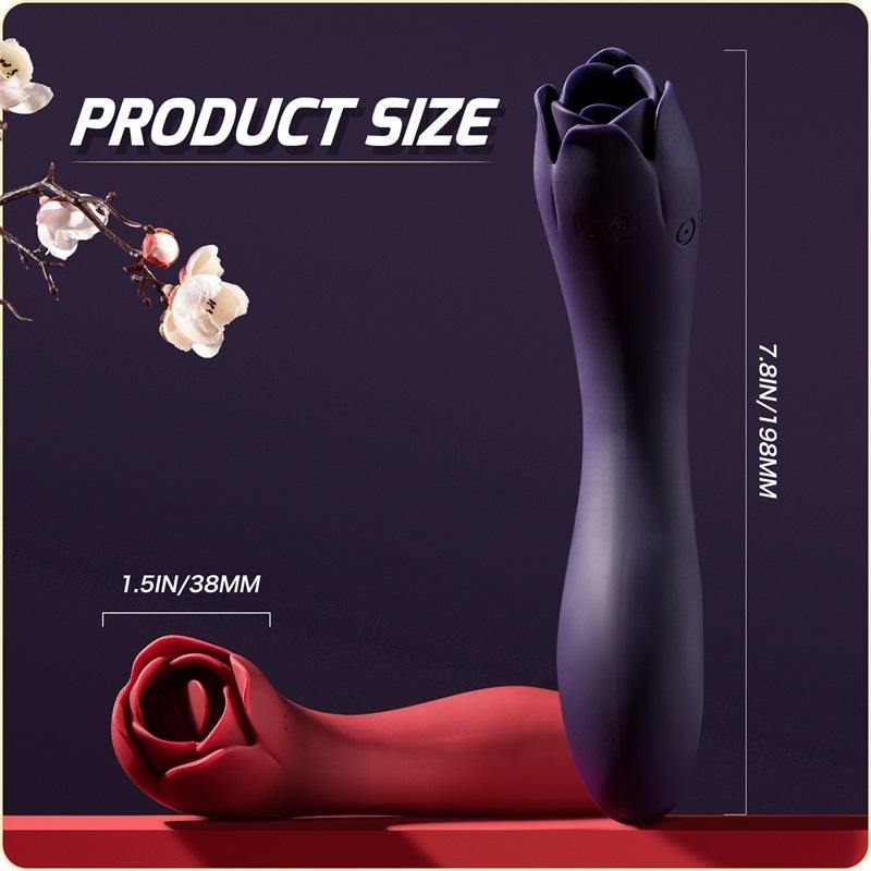 PHANXY Rose Vibrator, 2 in 1 Clitoral G Spot Dildo Vibrator - PHANXY