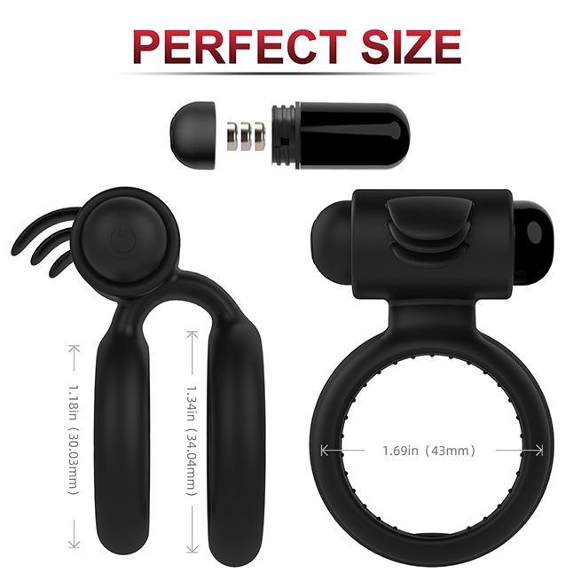 PHANXY Vibrating Cock Ring with Double Ring Adjustable Cock Ring - PHANXY