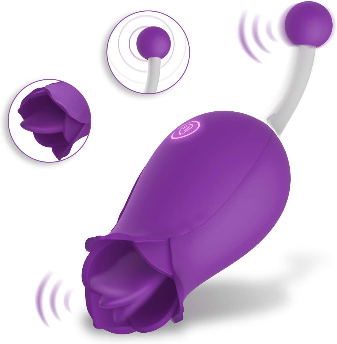 PHANXY 2 in 1 Licking & High-Frequency G-Spot Rose Vibrator