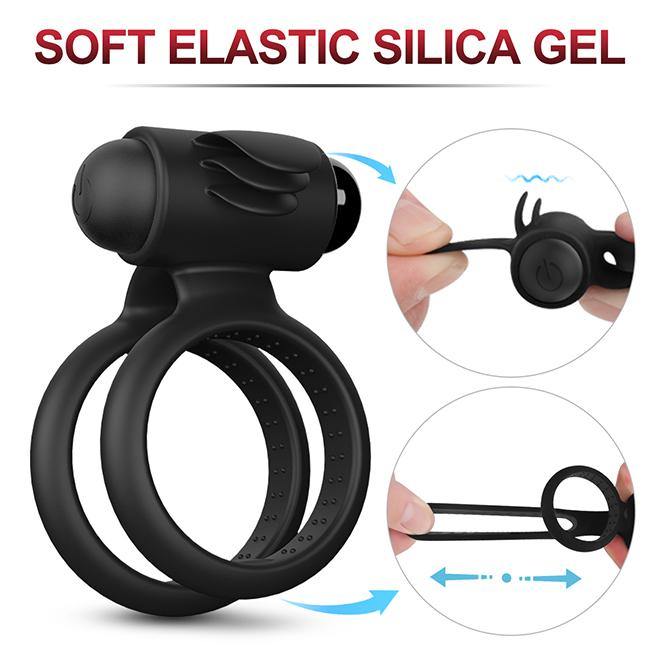 PHANXY Vibrating Cock Ring with Double Ring Adjustable Cock Ring - PHANXY