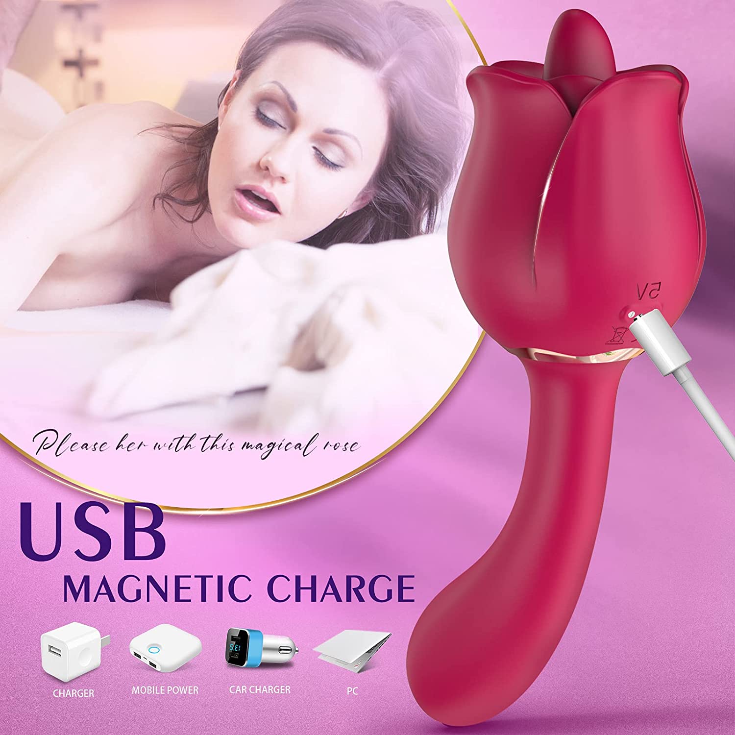 PHANXY 2 in 1 Clitoral Licking & Vibrating Sexual Rose