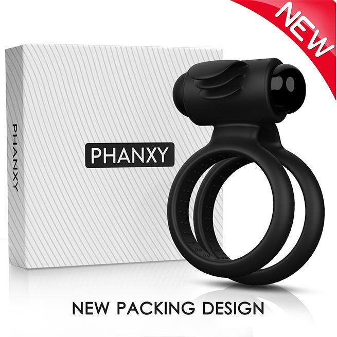 PHANXY Vibrating Cock Ring with Double Ring Adjustable Cock Ring - PHANXY