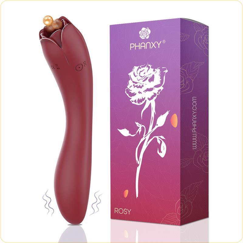 PHANXY Rose Vibrator, 2 in 1 Clitoral G Spot Dildo Vibrator - PHANXY