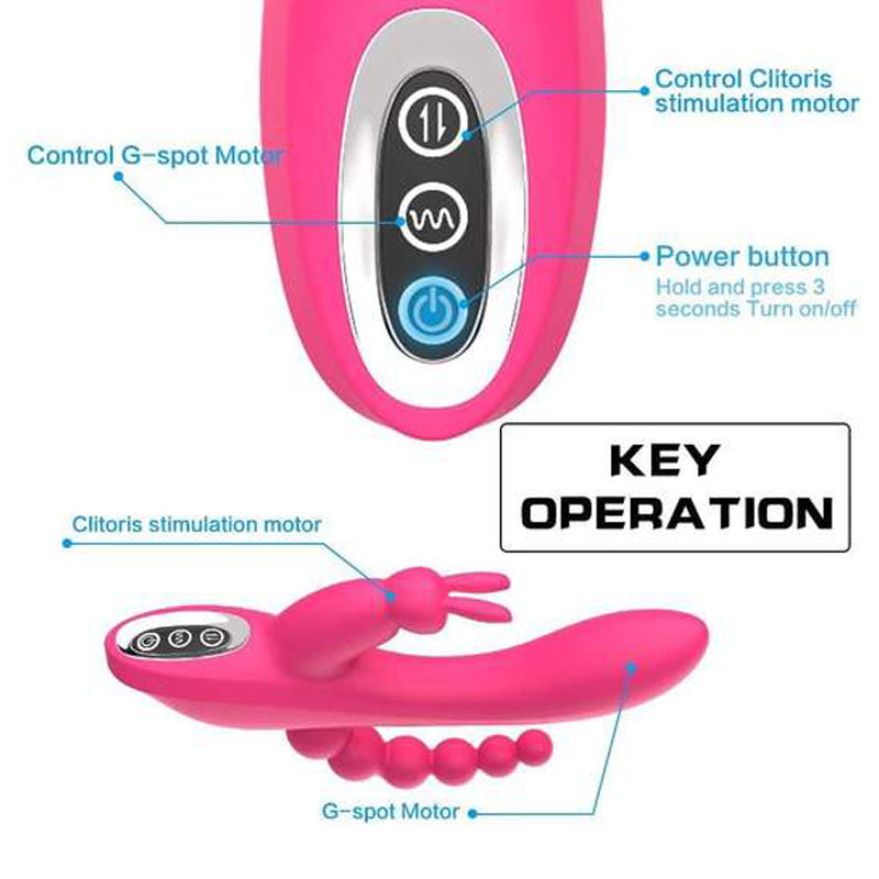 PHANXY 3 in1 Rabbit G-Spot Stimulator Anal Dildo Vibrator